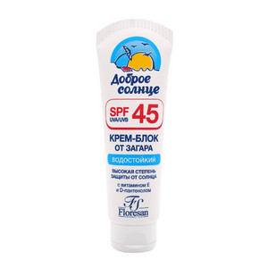 Крем-блок от загара SPF 45, водостойкий